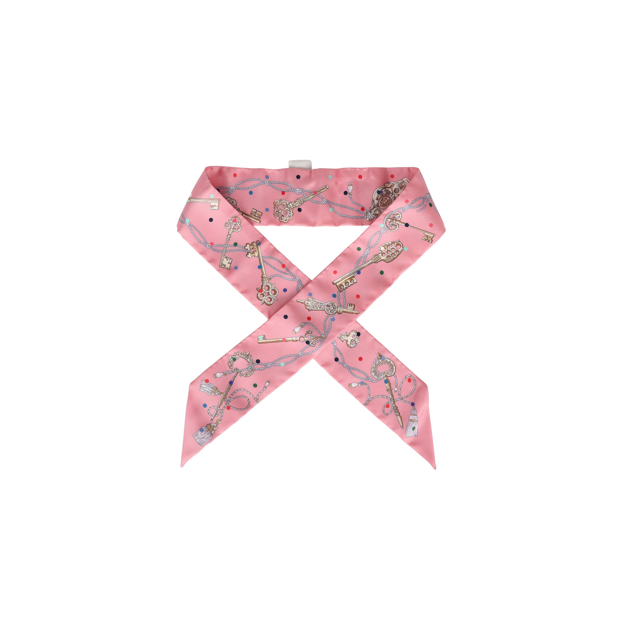 HERMÈS LES CLES A POIS ROSE TWILLY (81*5cm)